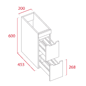 Modulo auxiliar de 2 cajones - Torvisco Group - Loa