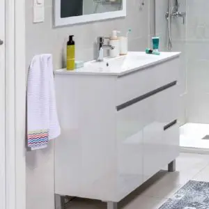 Mueble de baño a suelo Baho MATTY blanco con 2 puertas y 2 cajones - Gamma - matty
