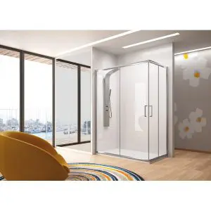 Mampara angular de ducha 2 fijos + 2 puertas correderas - Bella BL607+607 16 - Kassandra