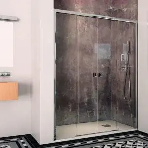Mampara de ducha frontal de dos hojas correderas y dos hojas fijas - Sevilla - Doccia