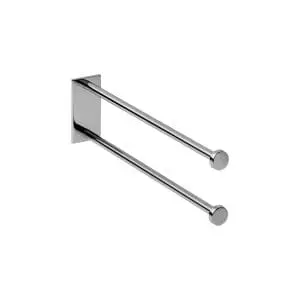 Toallero frontal simple o doble dual para baño Baho STICK cromado - Gamma