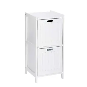 Estantería con 2 Cajones, Madera, Blanco, 36x36x76 cm - Oslo - Wenko