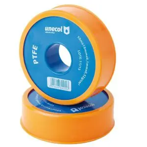 Cinta de sellado de teflon grande y fina 50m x 19mm x 0,1mm - 2180010030 - Unecol