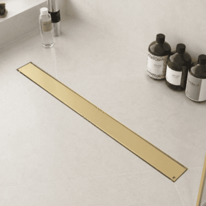 Kit para plato de obra con sumidero Ruber con sifón de 50 mm y rejilla EVOLUX RUBER KIT 80 cm - LISA GOLD - IE61002 - Estil Gurú