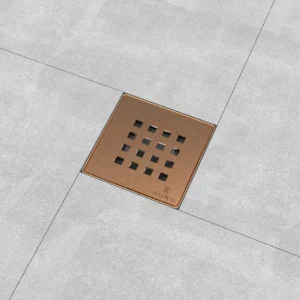 Kit para plato de obra con sumidero Ruber con sifón de 50 mm y rejilla AIKIT EVO BRONCE - EVO COLORS -IB20020 - Estil Gurú