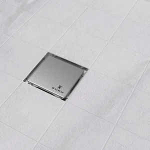 Kit para plato de obra con sumidero Ruber con sifón de 50 mm y rejilla EVOLUX LISA 11,6X11,6 - EVOLUX -IE41008 - Estil Gurú