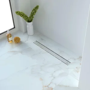 Kit para plato de obra con sumidero Ruber con sifón de 50 mm y rejilla EVOLUX LISA 40 x 7 cm - EVOLUX -IE41040 - Estil Gurú